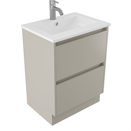 Elementi Sienna 600mm 2 Drawer Vitreous China Vanity Dawn Grey