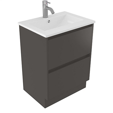 Elementi Sienna 600mm 2 Drawer Vitreous China Vanity Bullet
