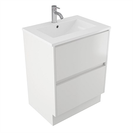 Elementi Sienna 600mm 2 Drawer Vitreous China Vanity White Gloss