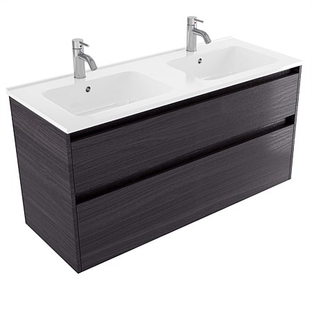 Elementi Sienna 1200mm 2 Drawer Polymarble Wall-Hung Vanity Fiordland Elm Wilderness