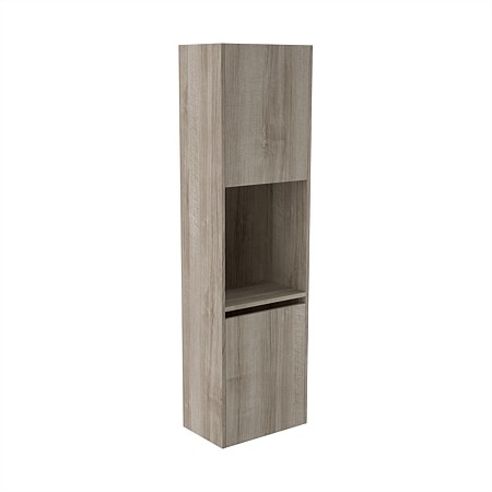 Elementi Sienna 1600mm Open Shelf Tall Cabinet Right Ashen Walnut Timberland