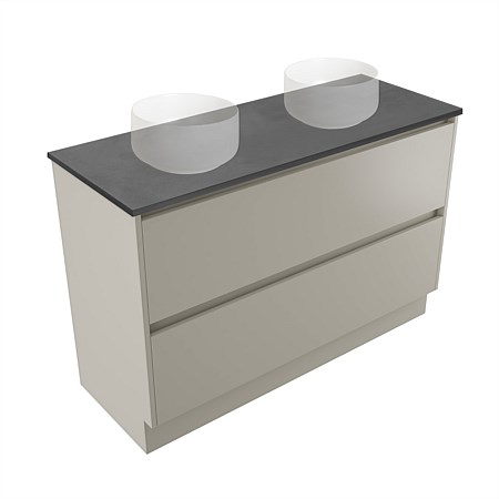 Elementi Sienna 1200mm Graphite Concrete Top Double 2 Drawer Vanity Dawn Grey