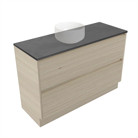 Elementi Sienna 1200mm Graphite Concrete Top 2 Drawer Vanity Seasoned Oak