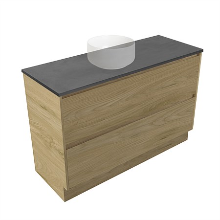 Elementi Sienna 1200mm Graphite Concrete Top 2 Drawer Vanity French Oak Velvet
