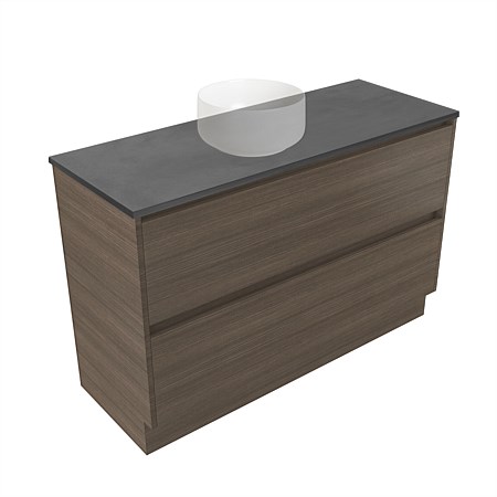 Elementi Sienna 1200mm Graphite Concrete Top 2 Drawer Vanity Fiordland Elm Wilderness