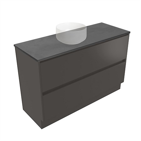 Elementi Sienna 1200mm Graphite Concrete Top 2 Drawer Vanity Bullet