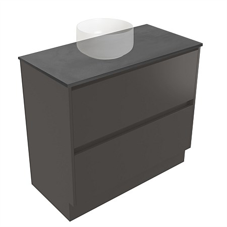 Elementi Sienna 900mm Graphite Concrete Top 2 Drawer Vanity Bullet