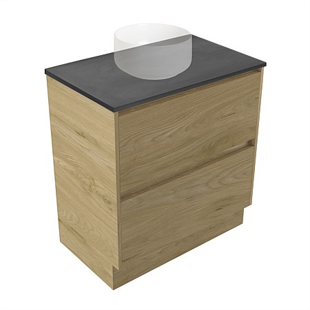 Elementi Sienna 750mm Graphite Concrete Top 2 Drawer Vanity French Oak Velvet