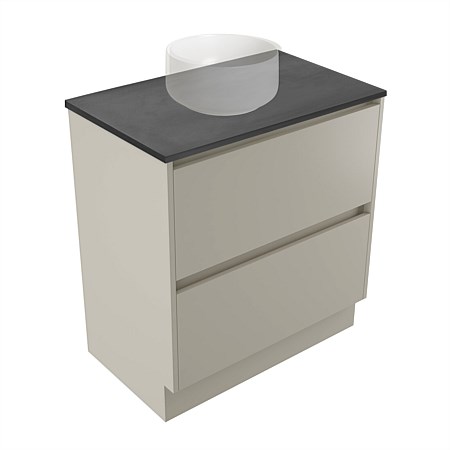 Elementi Sienna 750mm Graphite Concrete Top 2 Drawer Vanity Dawn Grey