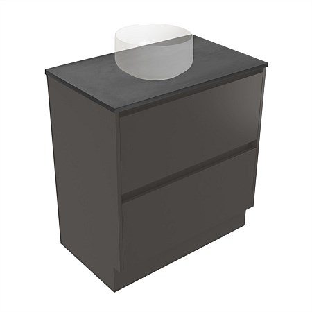 Elementi Sienna 750mm Graphite Concrete Top 2 Drawer Vanity Bullet