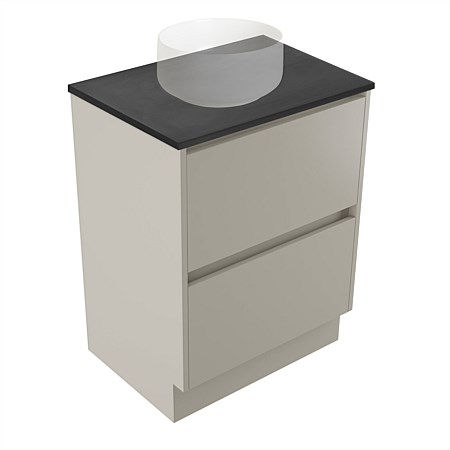 Elementi Sienna 600mm Graphite Concrete Top 2 Drawer Vanity Dawn Grey