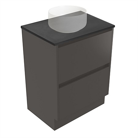 Elementi Sienna 600mm Graphite Concrete Top 2 Drawer Vanity Bullet