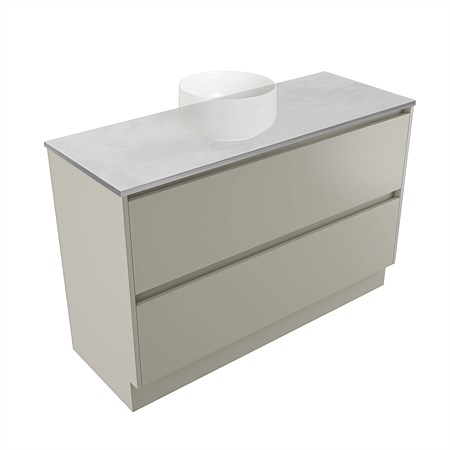 Elementi Sienna 1200mm Grey Concrete Top 2 Drawer Vanity Dawn Grey