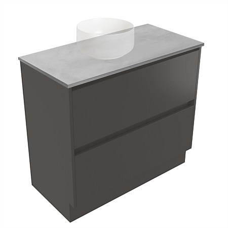 Elementi Sienna 900mm Grey Concrete Top 2 Drawer Vanity Bullet