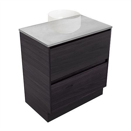 Elementi Sienna 750mm Grey Concrete Top 2 Drawer Vanity Fiordland Elm Wilderness
