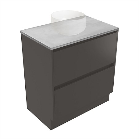 Elementi Sienna 750mm Grey Concrete Top 2 Drawer Vanity Bullet