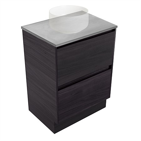 Elementi Sienna 600mm Grey Concrete Top 2 Drawer Vanity Fiordland Elm Wilderness