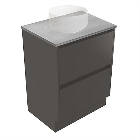 Elementi Sienna 600mm Grey Concrete Top 2 Drawer Vanity Bullet