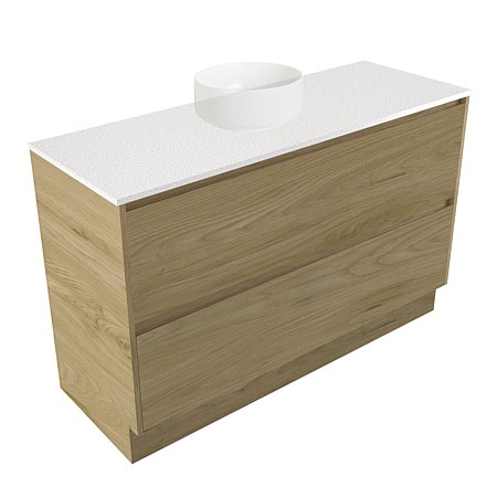 Elementi Sienna 1200mm 2 Drawer Vanity Motion Elestone Flat Top French Oak Velvet