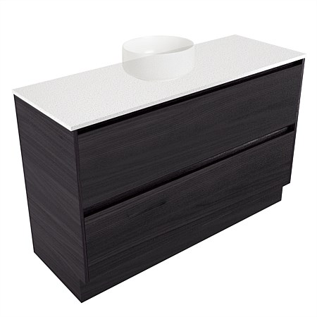 Elementi Sienna 1200mm 2 Drawer Vanity Motion Elestone Flat Top Fiordland Elm Wilderness