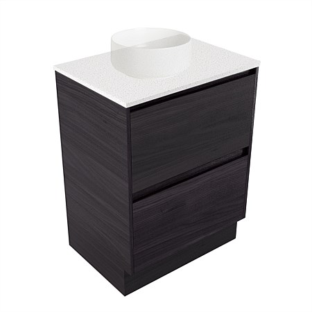 Elementi Sienna 600mm 2 Drawer Vanity Motion Elestone Flat Top Fiordland Elm Wilderness