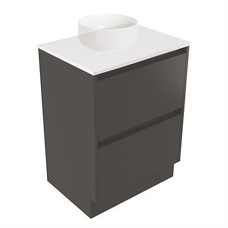 Elementi Sienna 600mm 2 Drawer Vanity Motion Elestone Flat Top Bullet