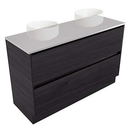 Elementi Sienna 1200mm Double 2 Drawer Vanity Moonlight Elestone Flat Top Fiordland Elm Wilderness