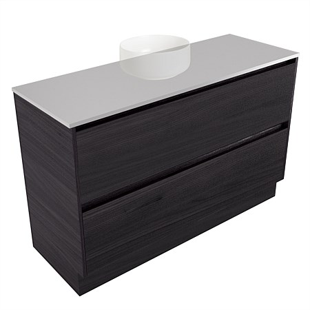 Elementi Sienna 1200mm 2 Drawer Vanity Moonlight Elestone Flat Top Fiordland Elm Wilderness