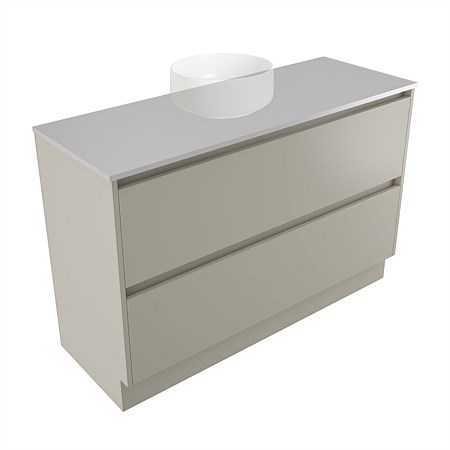 Elementi Sienna 1200mm 2 Drawer Vanity Moonlight Elestone Flat Top Dawn Grey