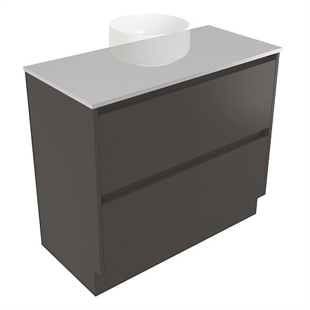 Elementi Sienna 900mm 2 Drawer Vanity Moonlight Elestone Flat Top Bullet