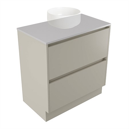 Elementi Sienna 750mm 2 Drawer Vanity Moonlight Elestone Flat Top Dawn Grey