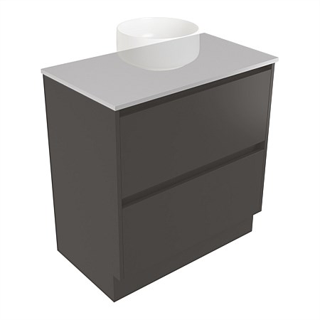 Elementi Sienna 750mm 2 Drawer Vanity Moonlight Elestone Flat Top Bullet