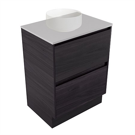 Elementi Sienna 600mm 2 Drawer Vanity Moonlight Elestone Flat Top Fiordland Elm Wilderness