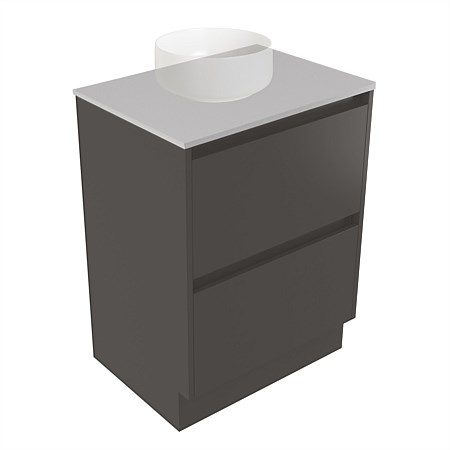 Elementi Sienna 600mm 2 Drawer Vanity Moonlight Elestone Flat Top Bullet