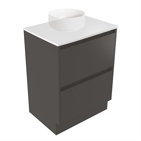 Elementi Sienna 600mm 2 Drawer Vanity White Elestone Top Bullet