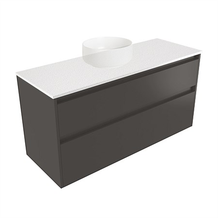 Elementi Sienna 1200mm 2 Drawer Wall-Hung Vanity Motion Elestone Flat Top Bullet