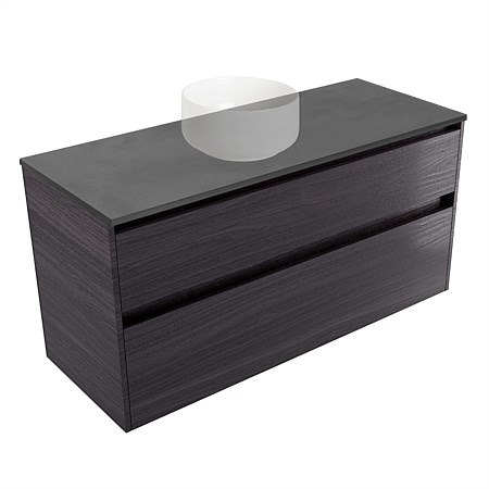 Elementi Sienna 1200mm Graphite Concrete Top 2 Drawer Wall-Hung Vanity Fiordland Elm Wilderness