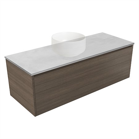 Elementi Sienna 1200mm Grey Concrete Top 2 Drawer Wall-Hung Vanity Charred Oak