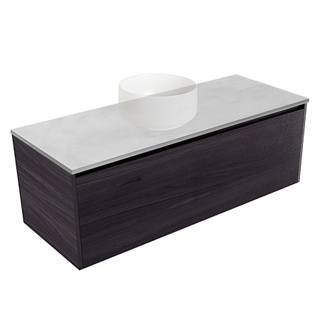 Elementi Sienna 1200mm Grey Concrete Top 2 Drawer Wall-Hung Vanity Fiordland Elm Wilderness