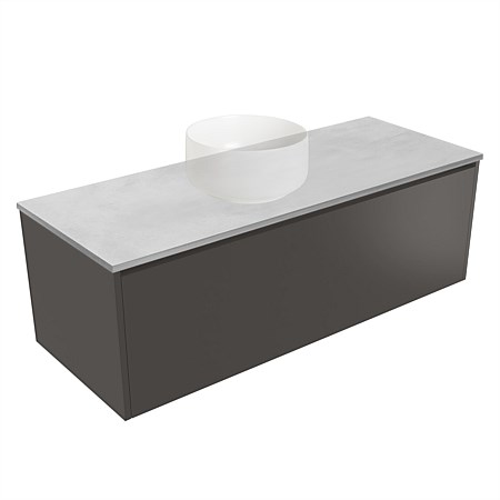 Elementi Sienna 1200mm Grey Concrete Top 2 Drawer Wall-Hung Vanity Bullet