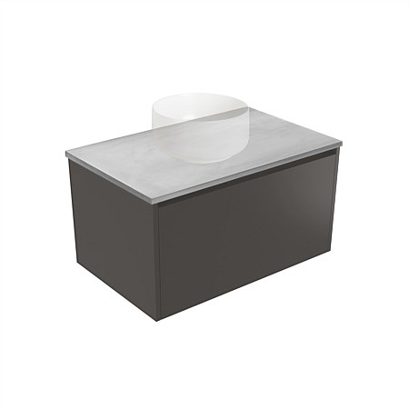 Elementi Sienna 750mm Grey Concrete Top 2 Drawer Wall-Hung Vanity Bullet