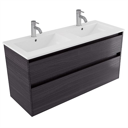 Elementi Sienna 1200mm 2 Drawer Vitreous China Wall-Hung Vanity Fiordland Elm Wilderness
