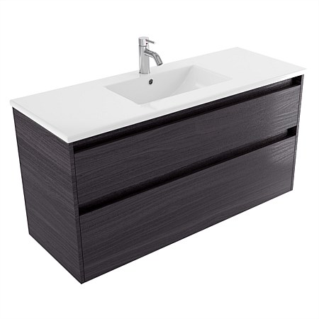 Elementi Sienna 1200mm 2 Drawer Vitreous China Wall-Hung Vanity Fiordland Elm Wilderness