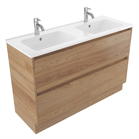 Elementi Sienna 1200mm 2 Drawer Polymarble Vanity Southern Oak Timberland
