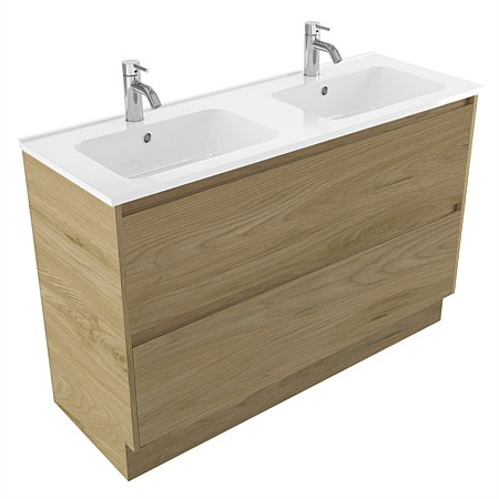 Elementi Sienna 1200mm 2 Drawer Polymarble Vanity French Oak Velvet