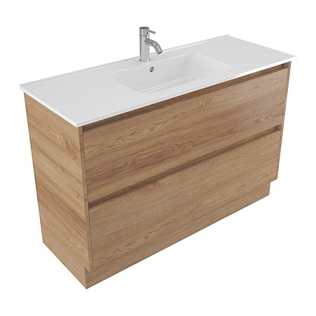 Elementi Sienna 1200mm 2 Drawer Polymarble Vanity Southern Oak Timberland