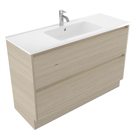 Elementi Sienna 1200mm 2 Drawer Polymarble Vanity Seasoned Oak