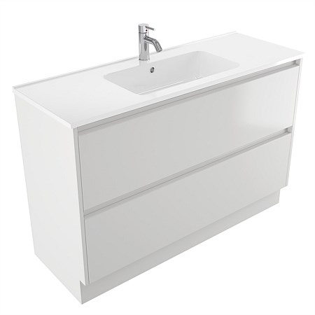 Elementi Sienna 1200mm 2 Drawer Polymarble Vanity White Gloss