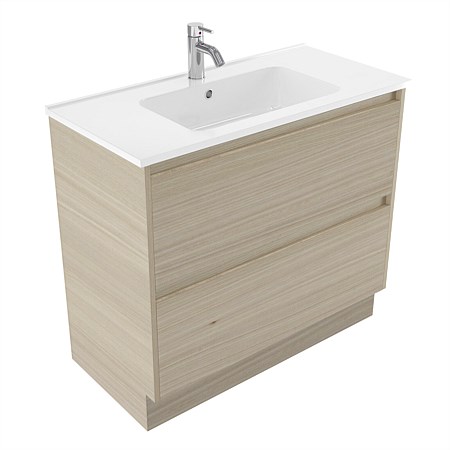 Elementi Sienna 900mm 2 Drawer Polymarble Vanity Seasoned Oak