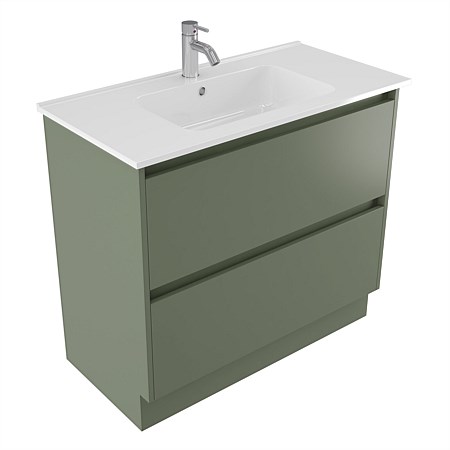 Elementi Sienna 900mm 2 Drawer Polymarble Vanity Green Slate